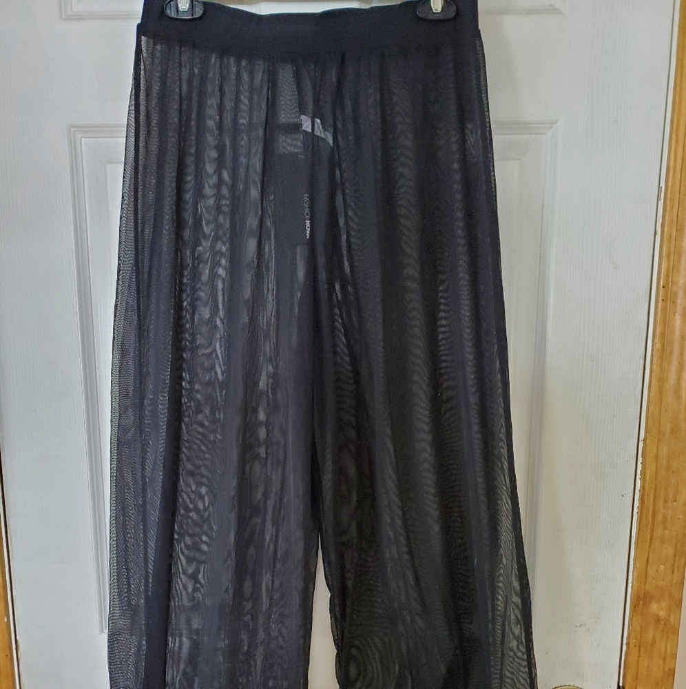 Sheer pants cover up